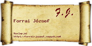 Forrai József névjegykártya