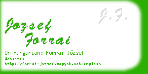 jozsef forrai business card